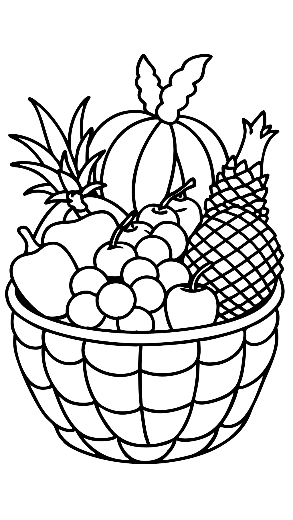 fruits dans un panier coloriage